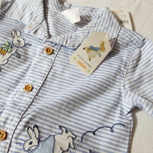 Gymboree Peter Rabbit NWT 12-18 month Romper 12-24 Hat Easter set summer. - Picture 4 of 4